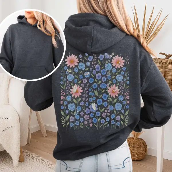 Blue Wildflower Hoodie