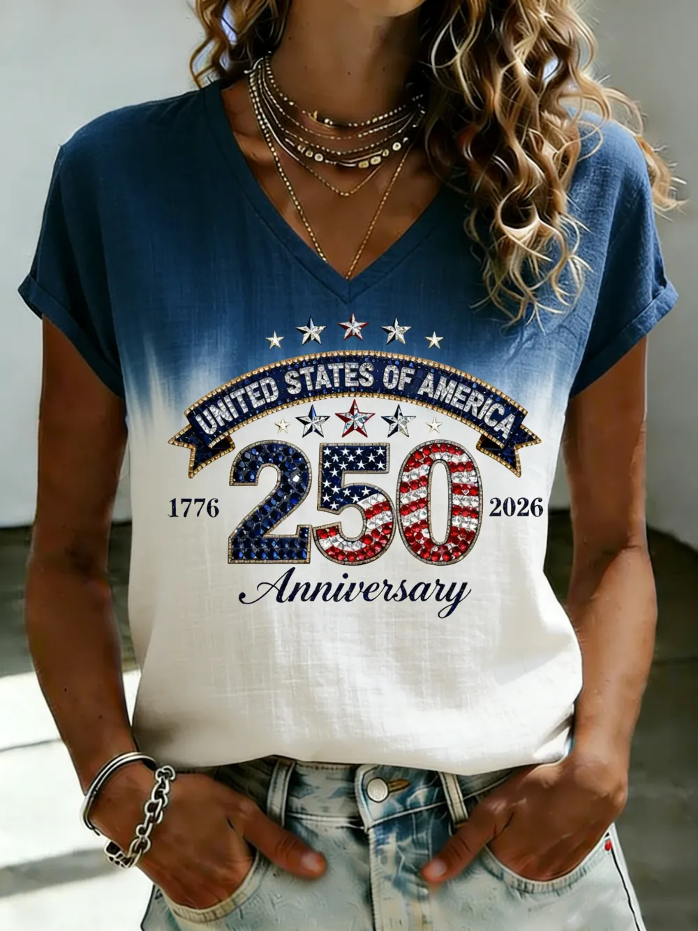 Women'S 250 Years America Casual T-shirt