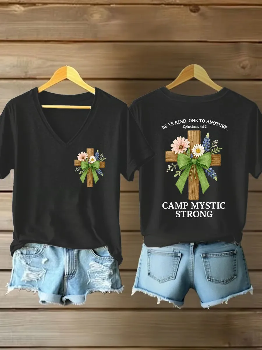 Women's Be Ye Kind One To Another Camp Mystic Strong Printed Casual T-Shirt