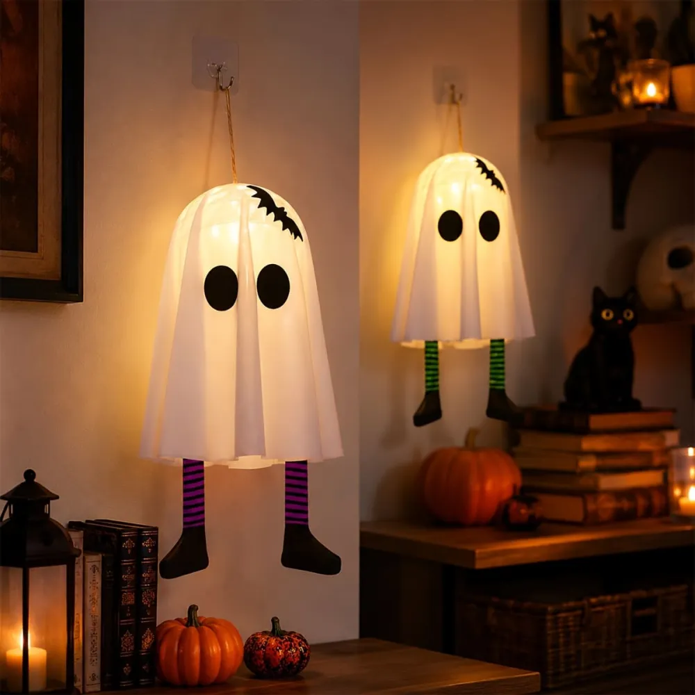 Halloween Bat Ghost LED Decorative Lights Hanging Ornaments