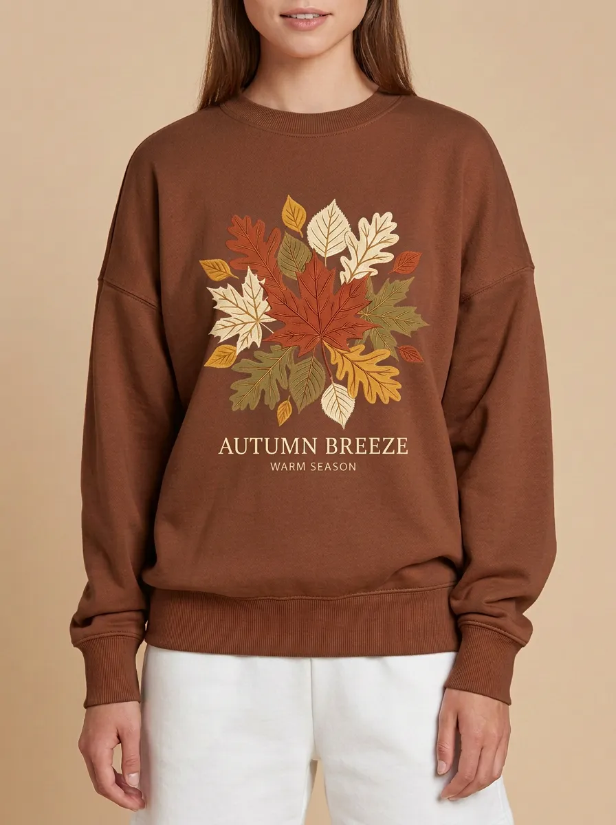 Meadow   Rust Printed Women's Graphic Sweatshirt