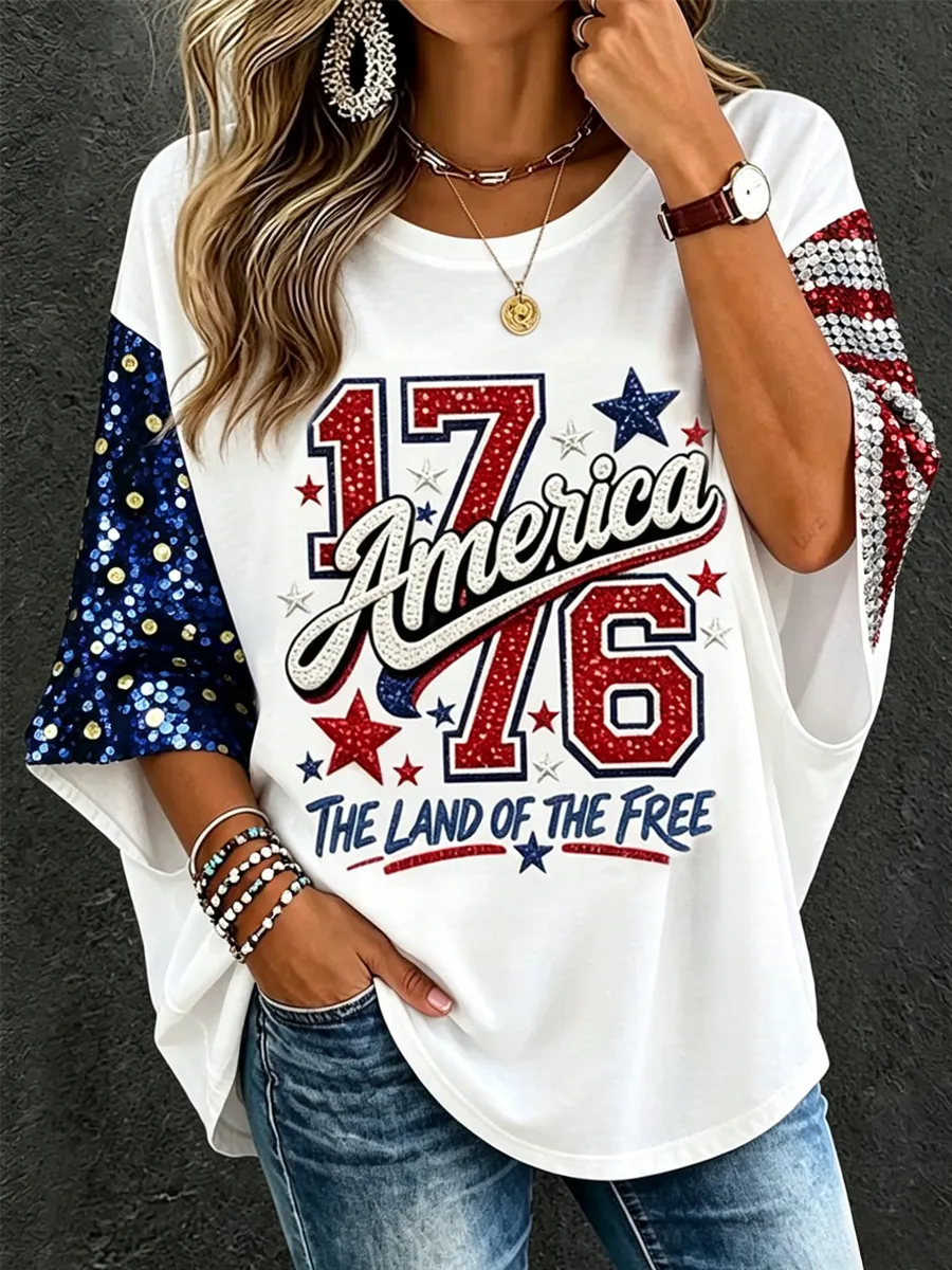 Women's Independence Day Casual Printed Top
