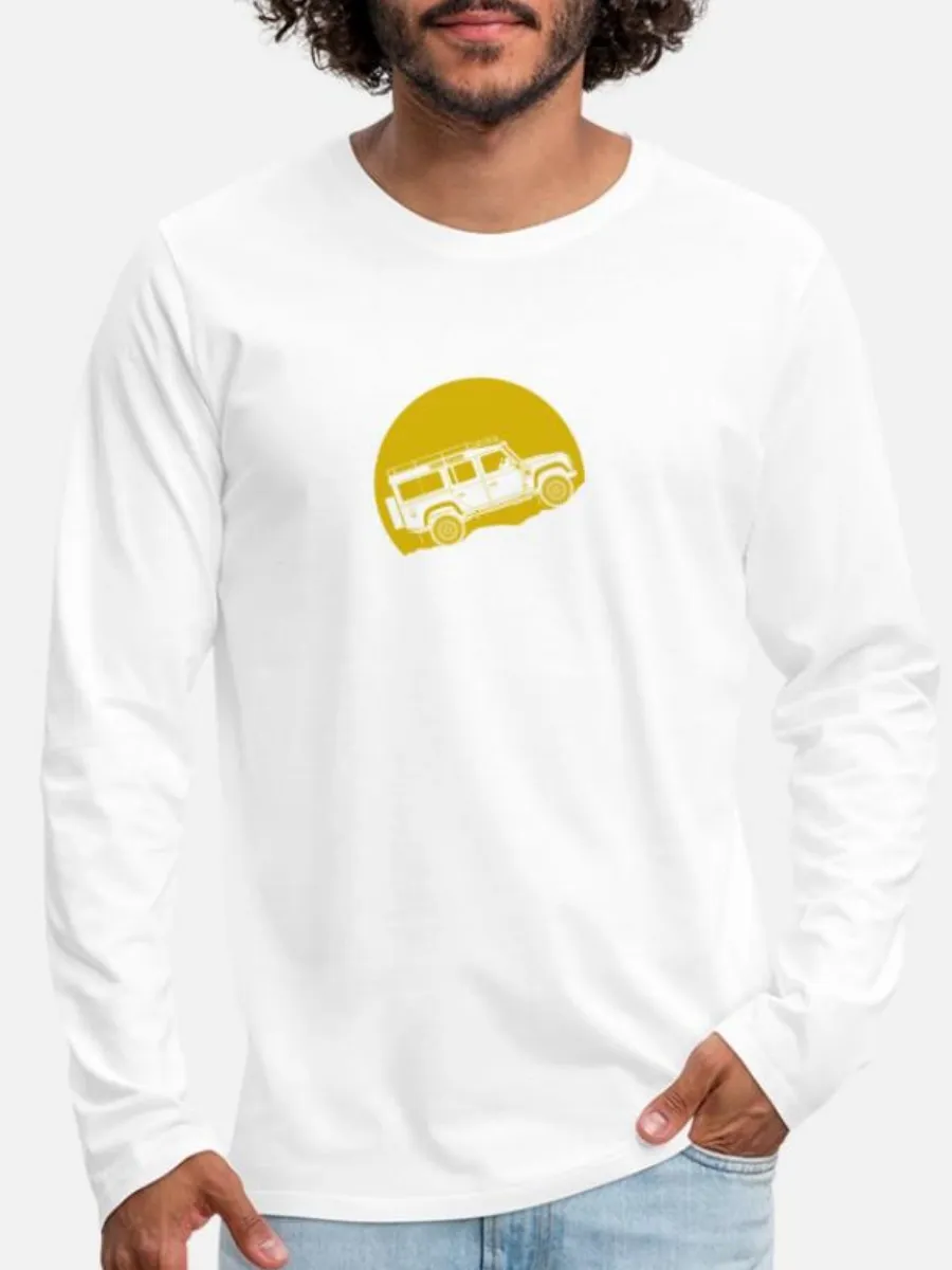 Men's Off-Road Vehicle Printed Casual Style Long-Sleeved T-Shirt