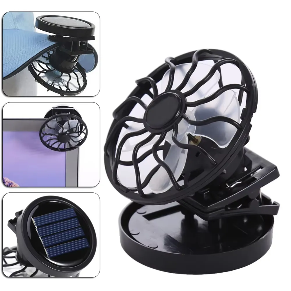 The Mini Solar-Powered Fan Can Be Clipped Anywhere.