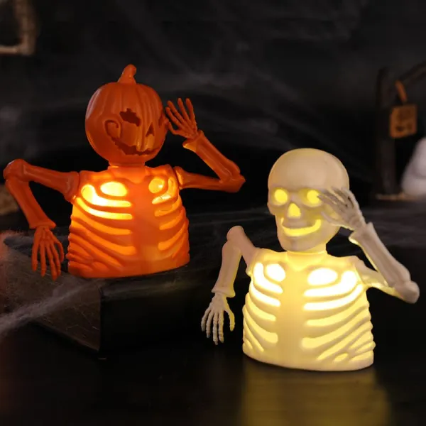 Halloween Pumpkin Skull Glowing Ornament Night Light
