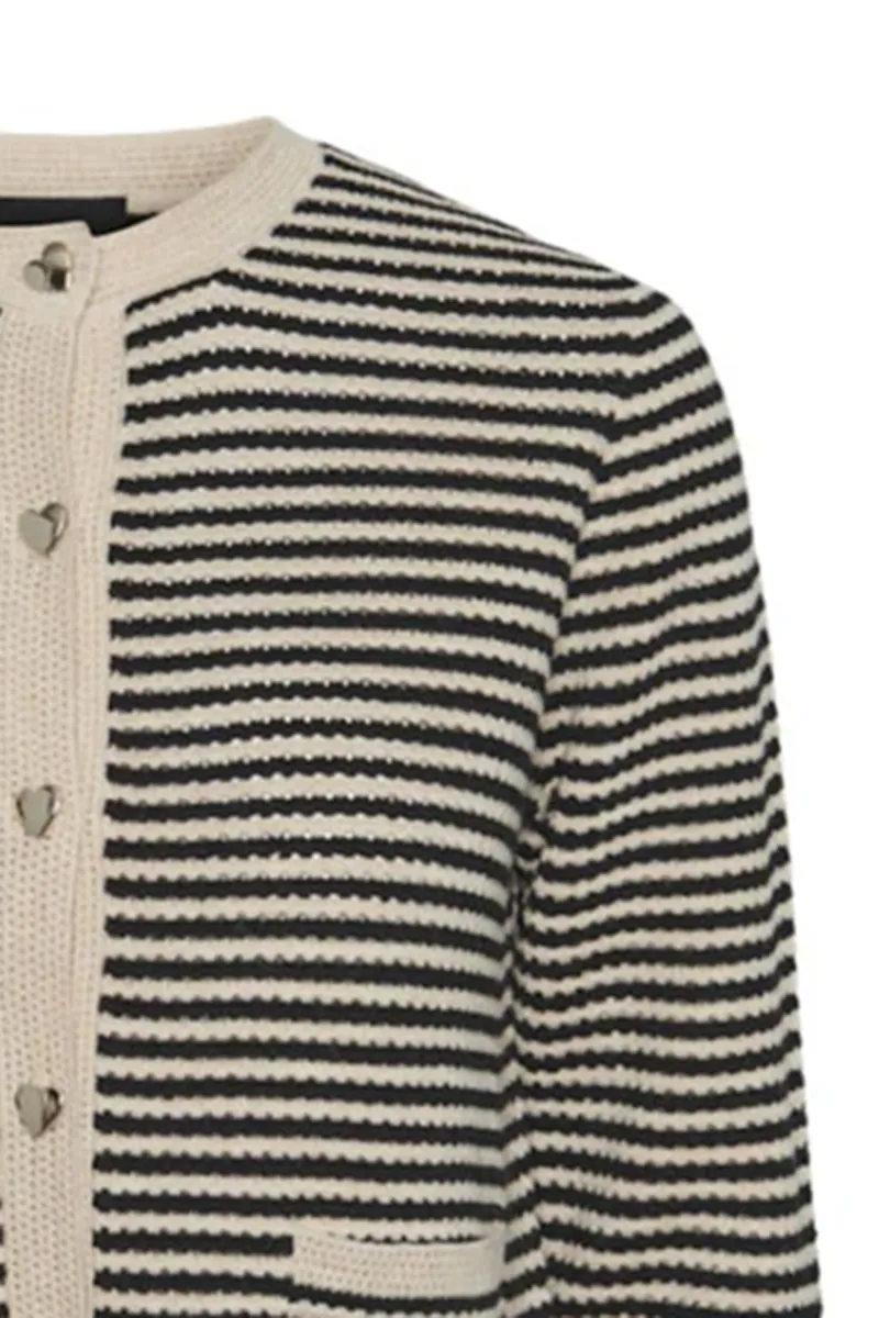Striped Button Front Knit Cardigans