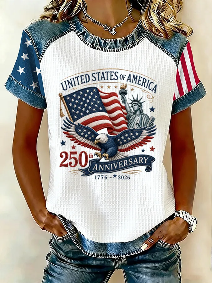 Women'S  United States of America Printed Casual T-Shirt