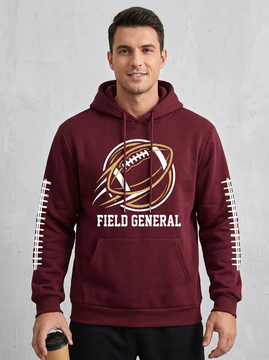 Men's American Football Field General Graphic Hoodie