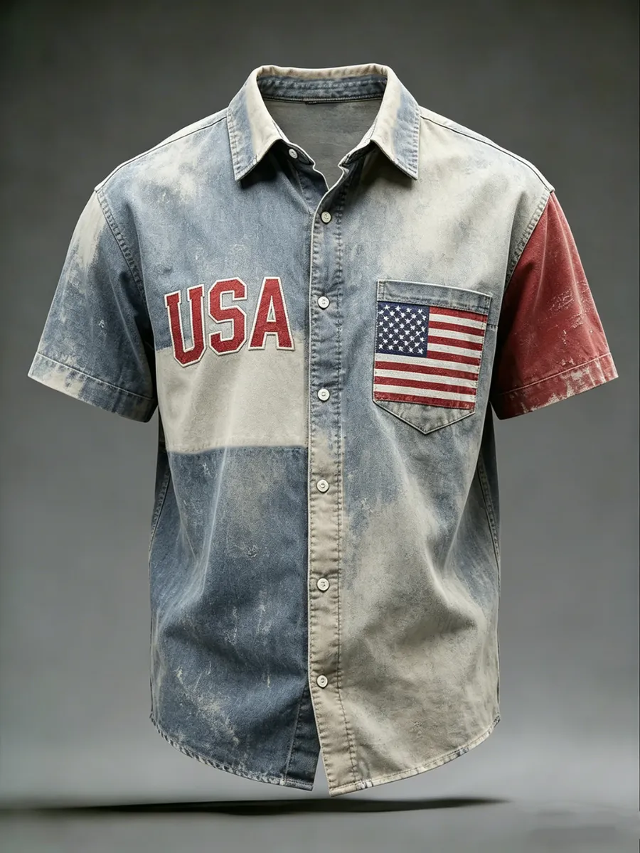 Men's 250th Anniversary Casual Retro Short Sleeve Shirt