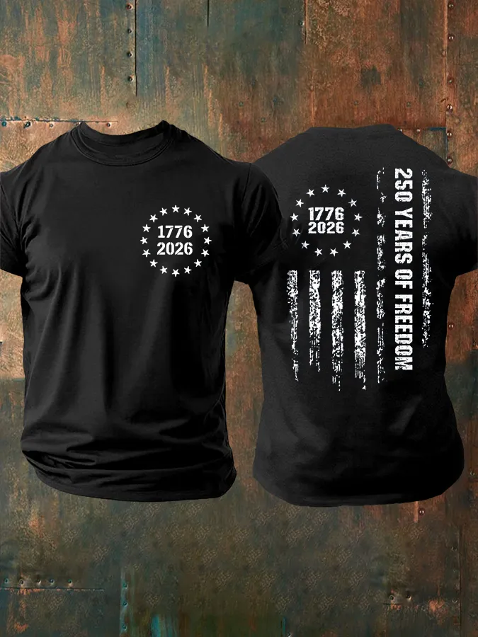 Men'S 250Th Anniversary Of USA Printed Casual T-Shirt