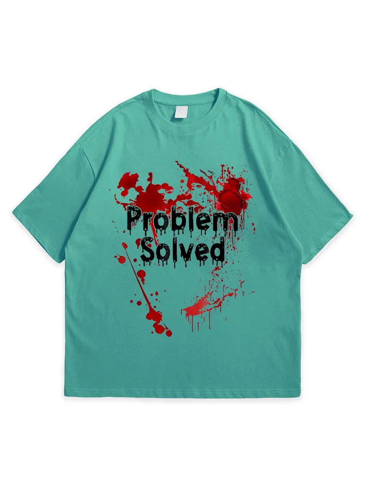 Men'S Halloween Problem Solved Comfortable Round Neck  T-Shirt