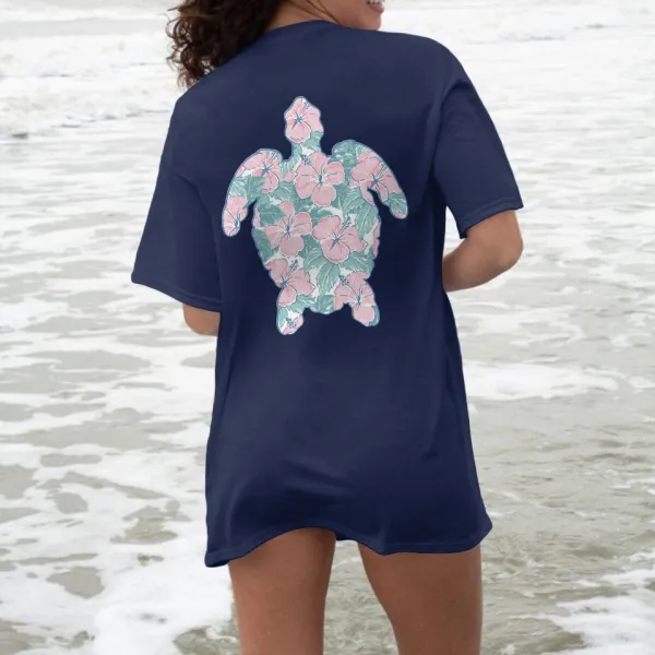 Sea Turtle Tropical Patterned T-Shirts