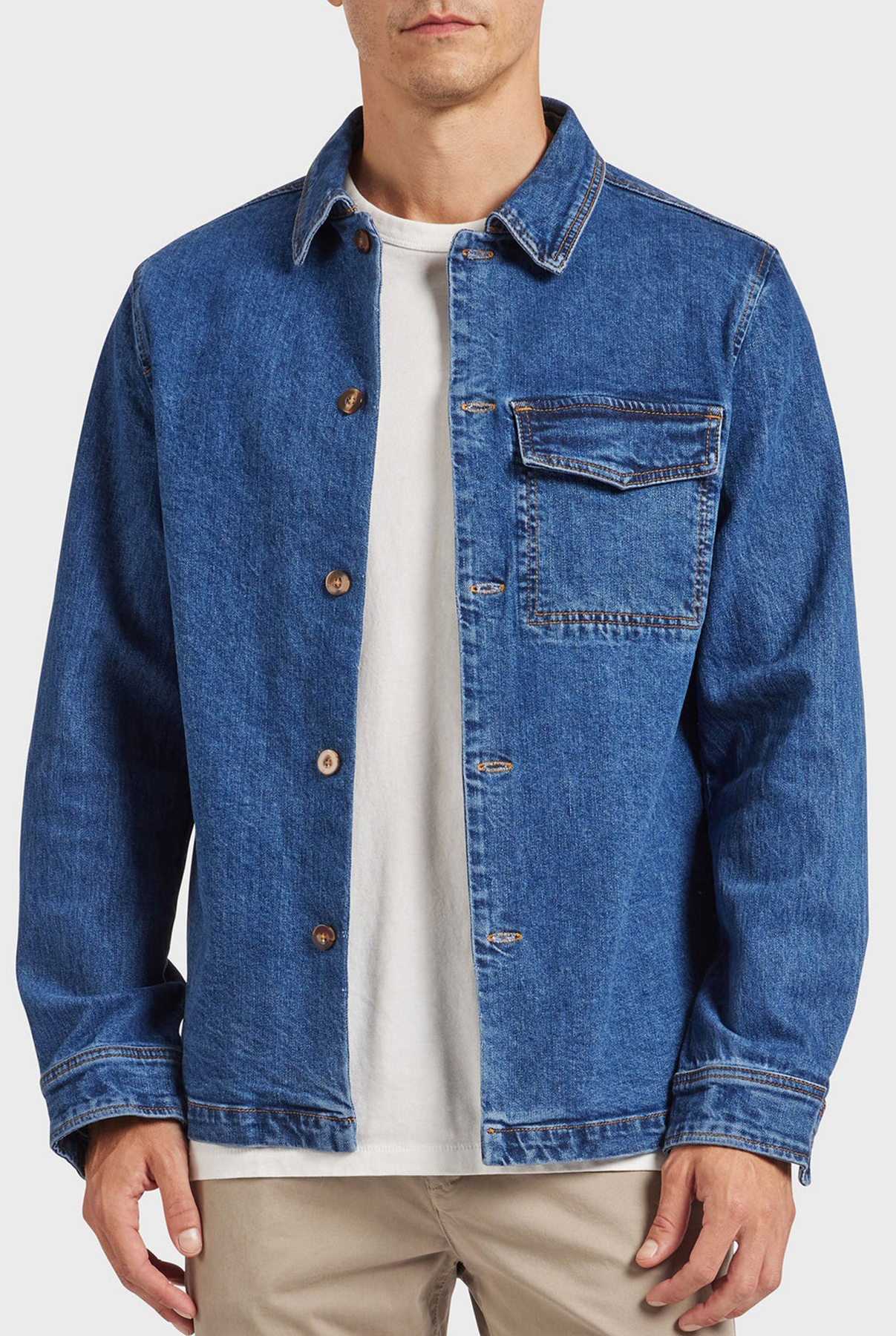Jensen Indigo Overshirt- Light wash