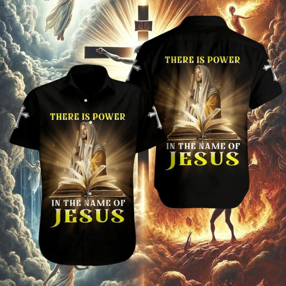 Pride There Is Power In The Name Of Jesus Hawaiian Shirt - semi-sleeve ...