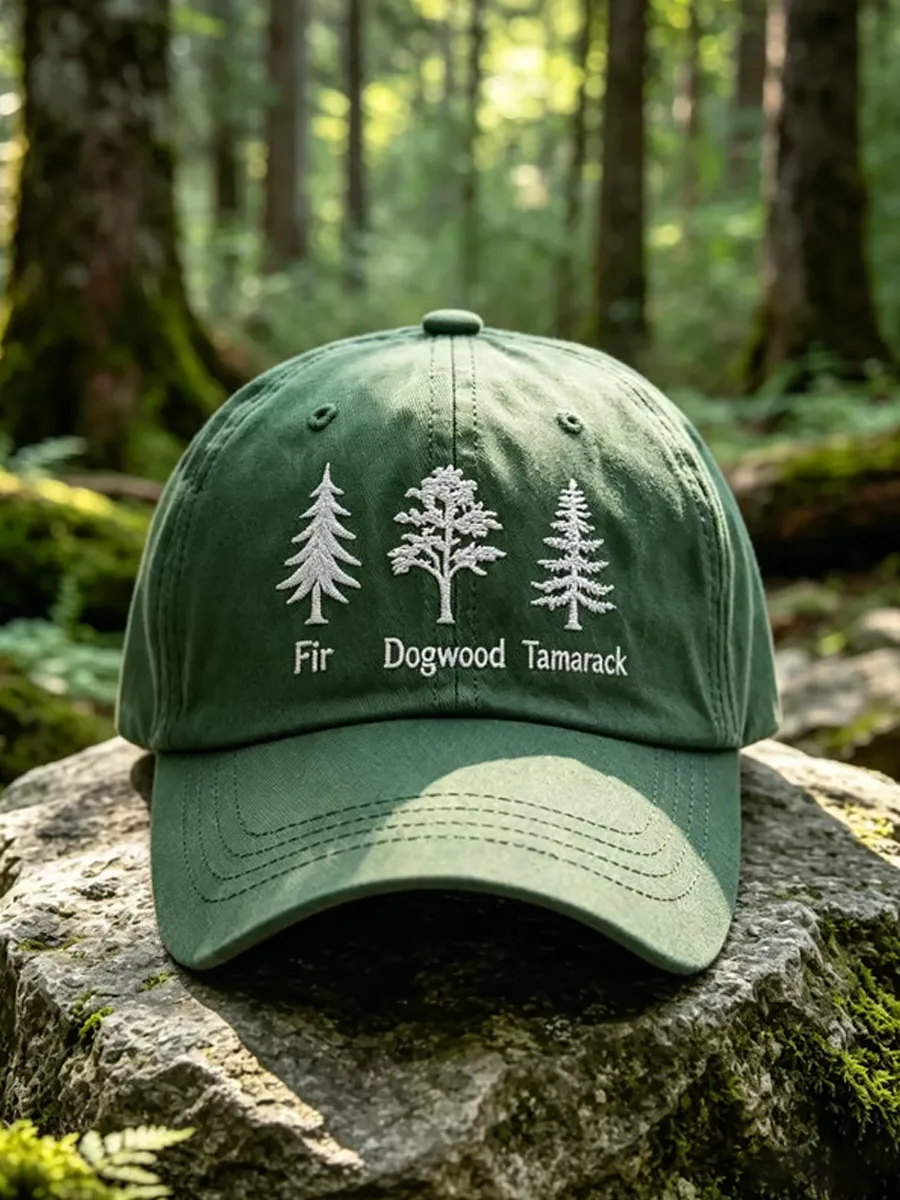 Retro Fir Dogwood Tamarack Save The Forest Service Print Baseball Cap
