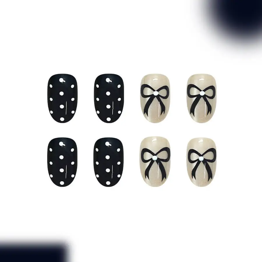 Nailhour 24Pcs Cat Eye Rhinestone Short Oval Press On Nails