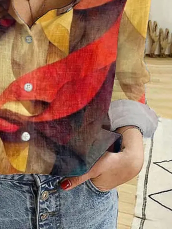 Vintage Artistic Printed Shirt