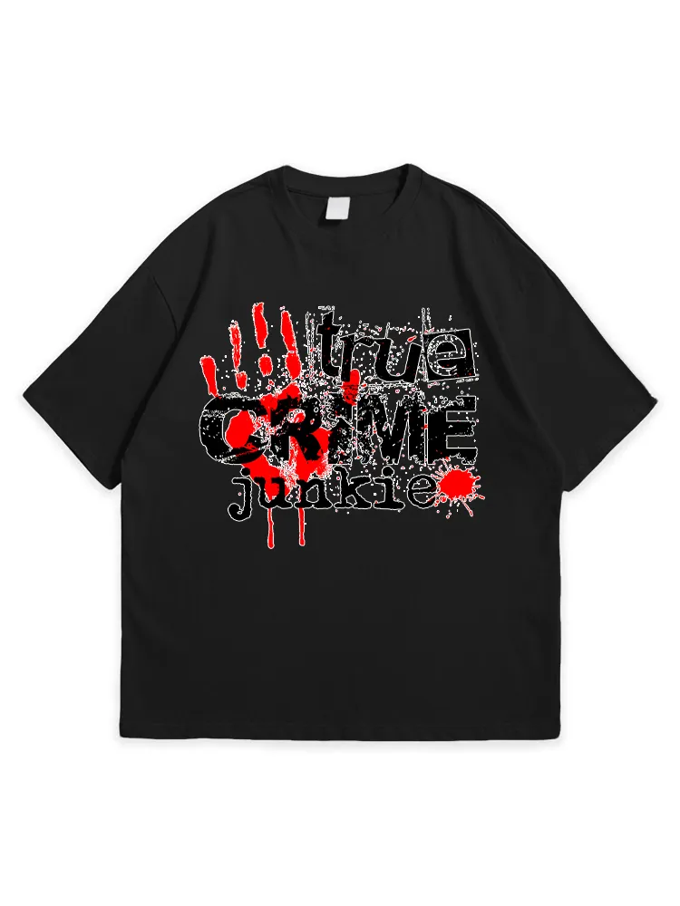 Men'S Halloween Ture Crime Junkie Leisure Round Neck  T-Shirt