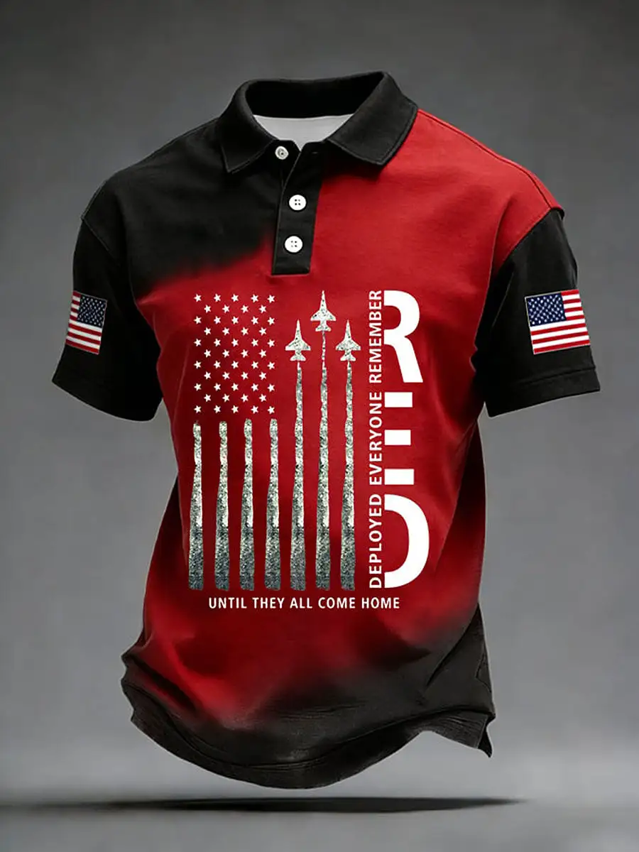 Men'S Red Friday Print Casual Top