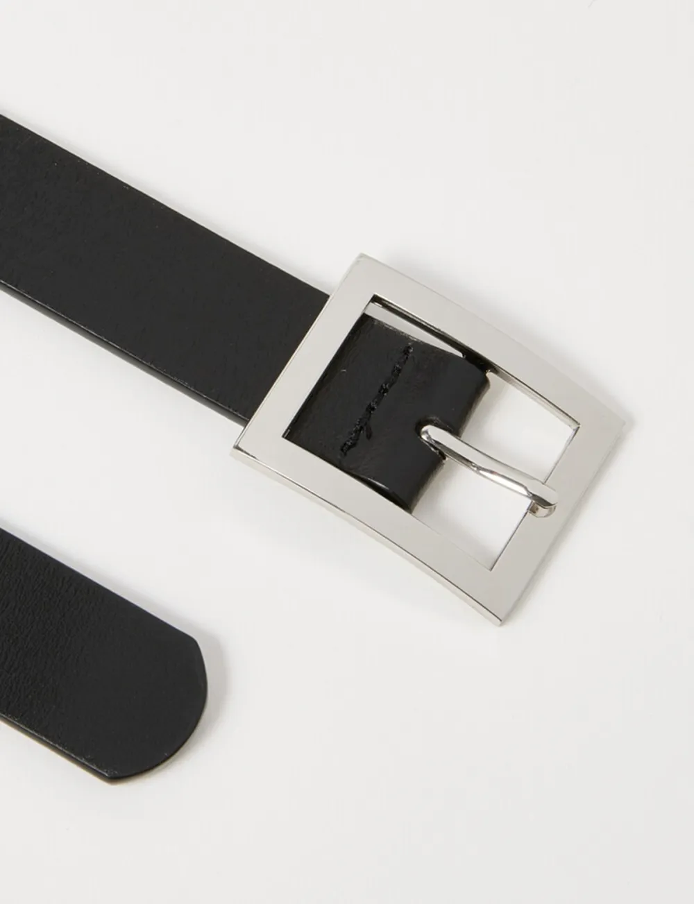 Minimalist Business Style Black Leather Belt