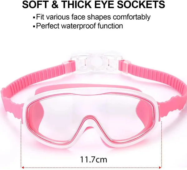 Anti-Impact Coating Large Vision Children'S Swimming Goggles