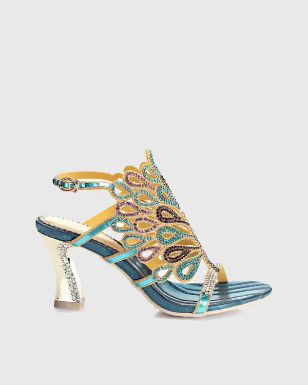 Peacock Wing Strap Sandals