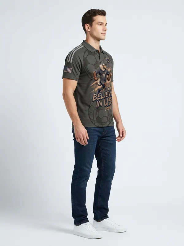 Men's  Soccer In Us 2026 Printed Polo Shirt