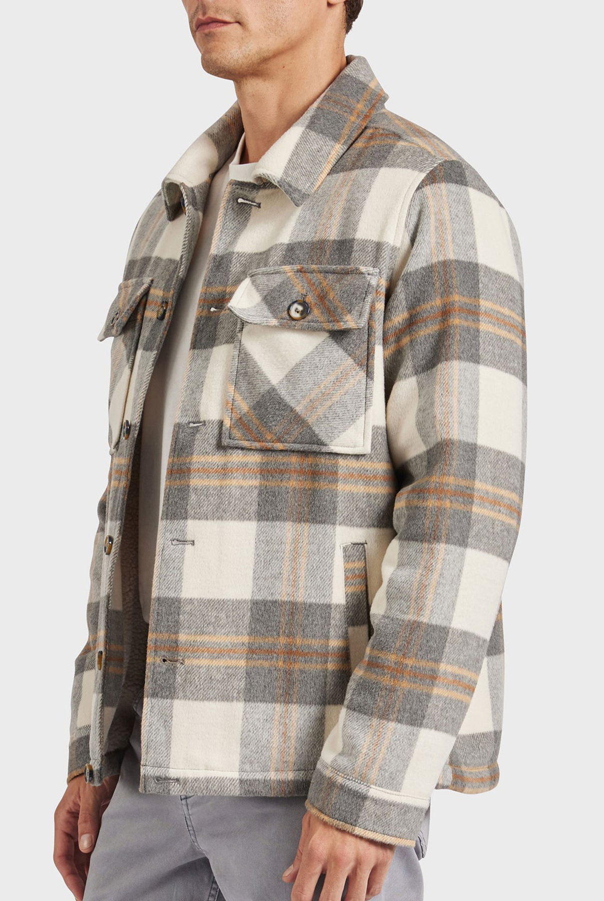 Tulsa Check Jacket- Titanium grey