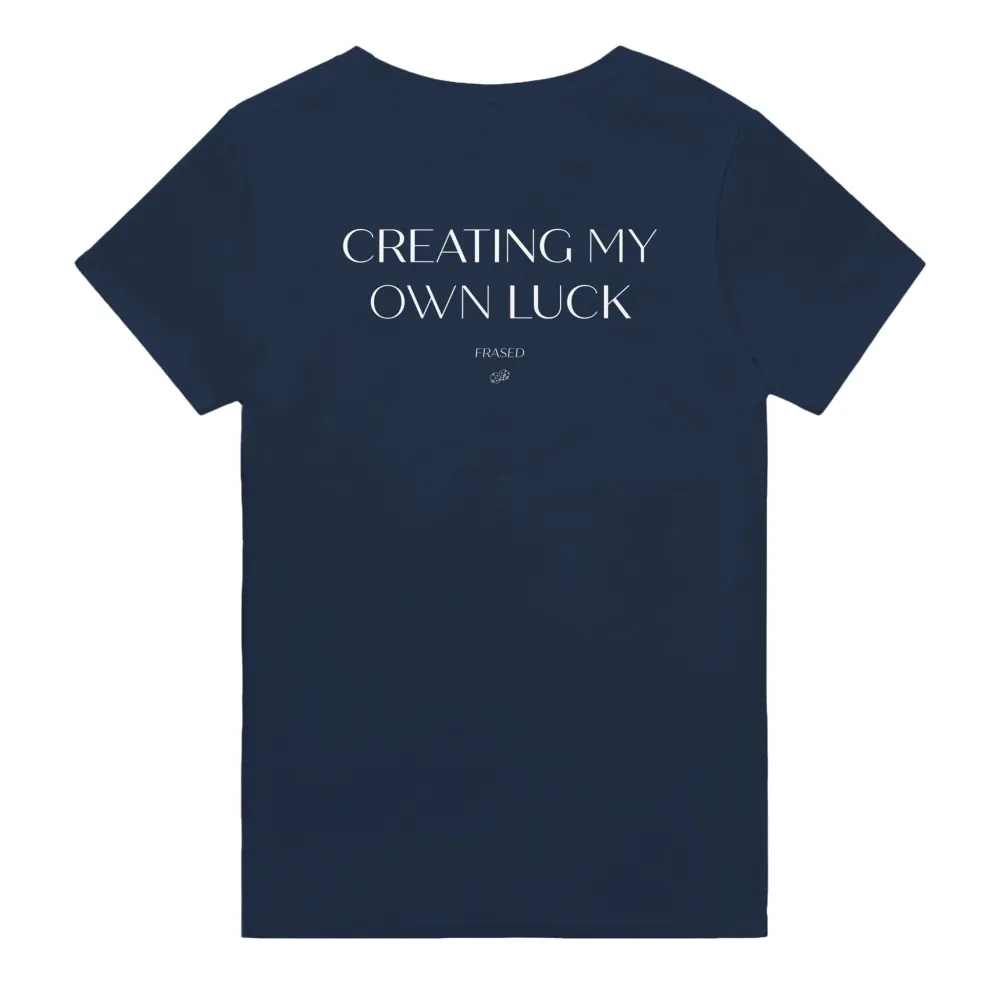 Men's CREATING MY OWN LUCK Print Casual Round Neck T-Shirt