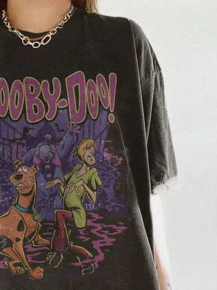 Retro Cartoon Dog Print T-Shirt