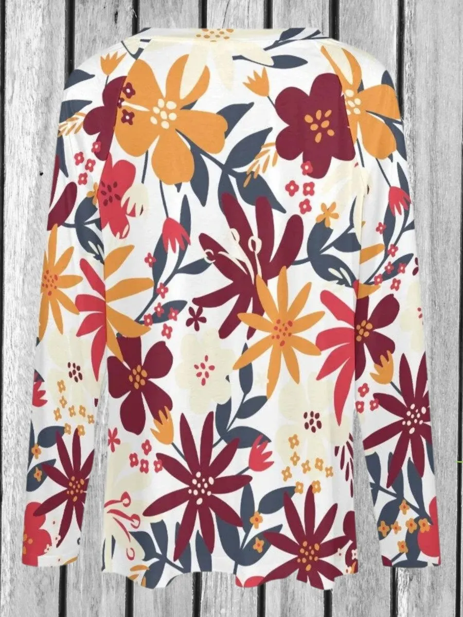 Modern Floral Print T-Shirt