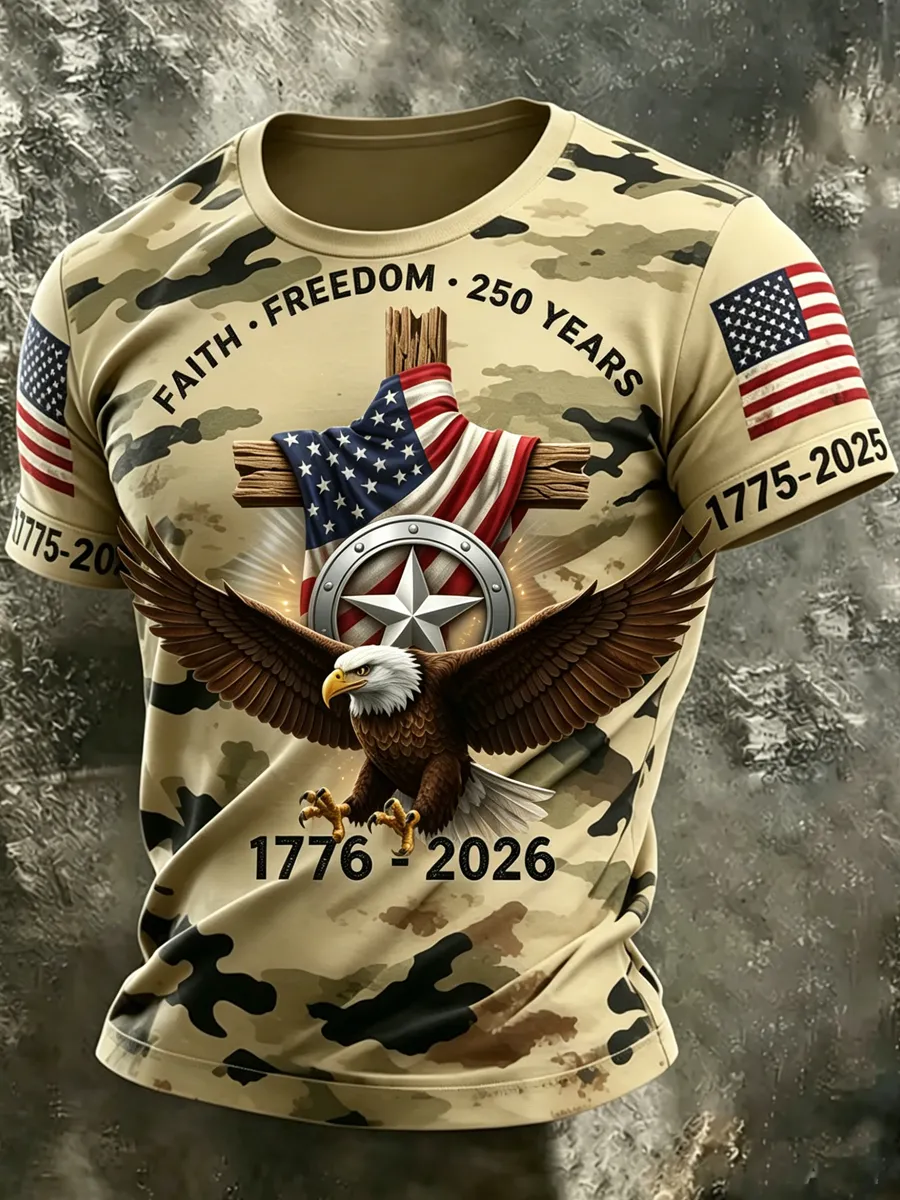 Men's Retro Faith 250th Anniversary American Short-Sleeve T-Shirt