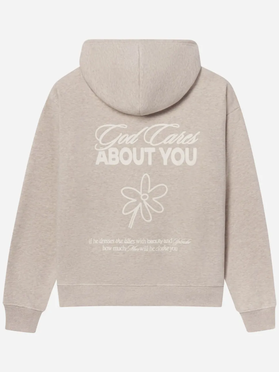 Women's Casual Positive Floral Slogan Print Hooded Long-Sleeve Sweatshirt