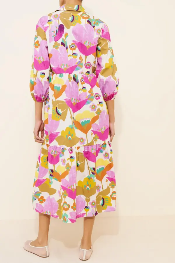 Blurred Floral Hi Low Wrap Dresses