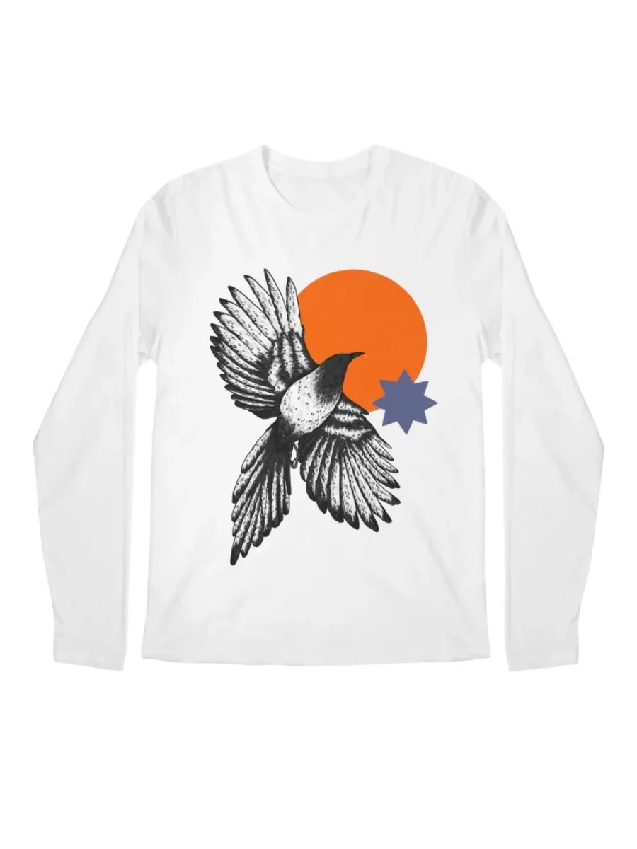 Bird and Sun Round Neck T-Shirt