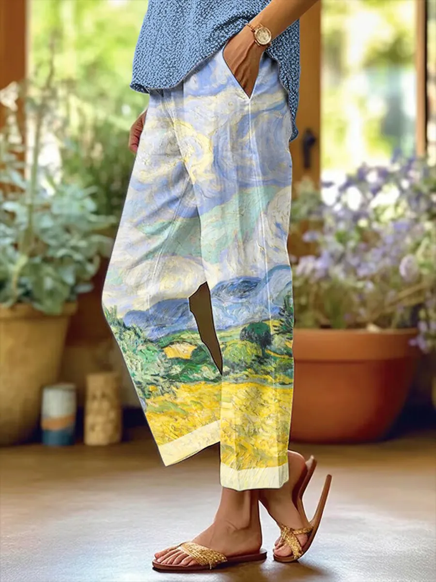 Women's Comfortable Oil Painting Printed Casual Pants