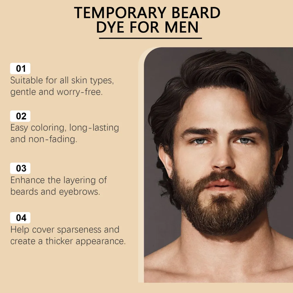 Black men's beard and eyebrow dye