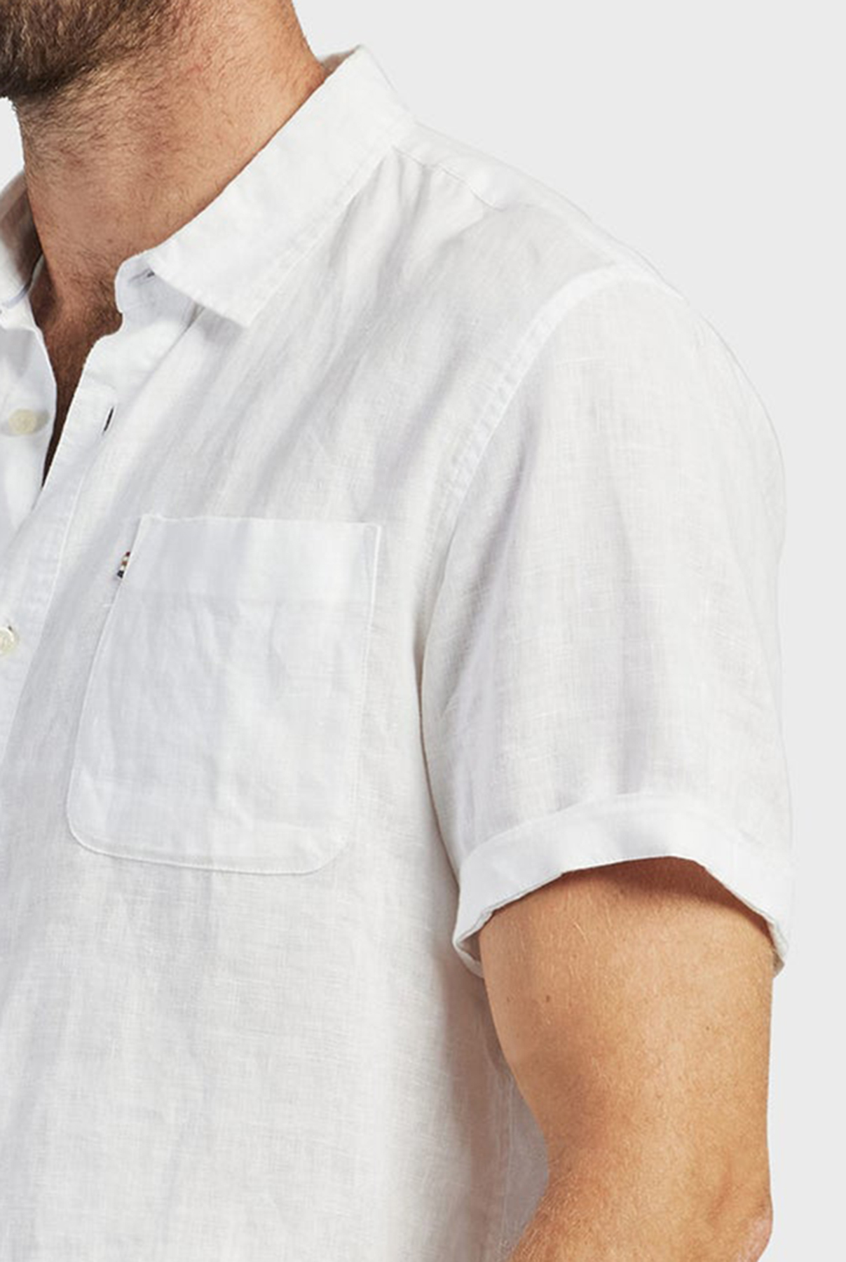 Hampton Linen SS Shirt-White