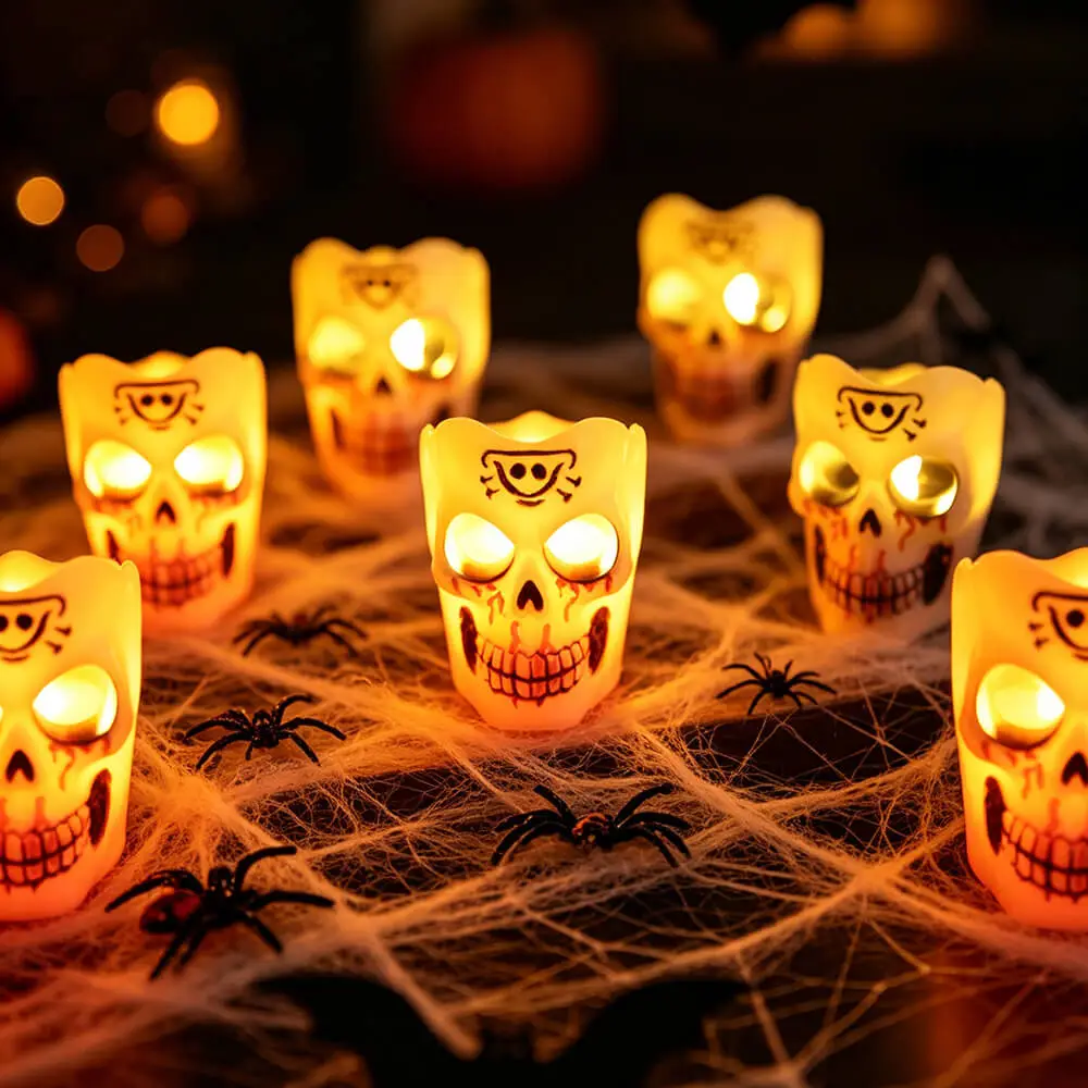 Skull & Pumpkin Flameless Candles🕯️🖤