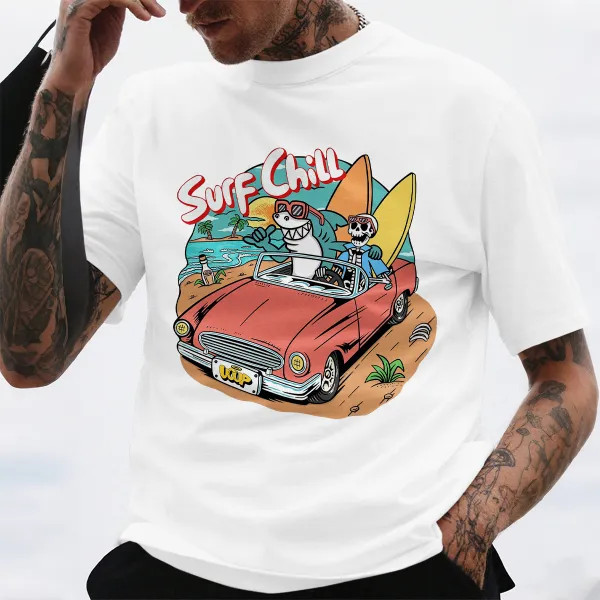 Surf Themed Graphic T-Shirt