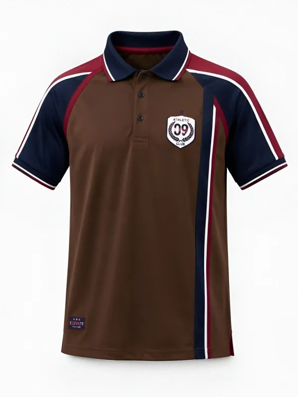 Men's Athletic Club 09 Emblem Printed Polo Shirt