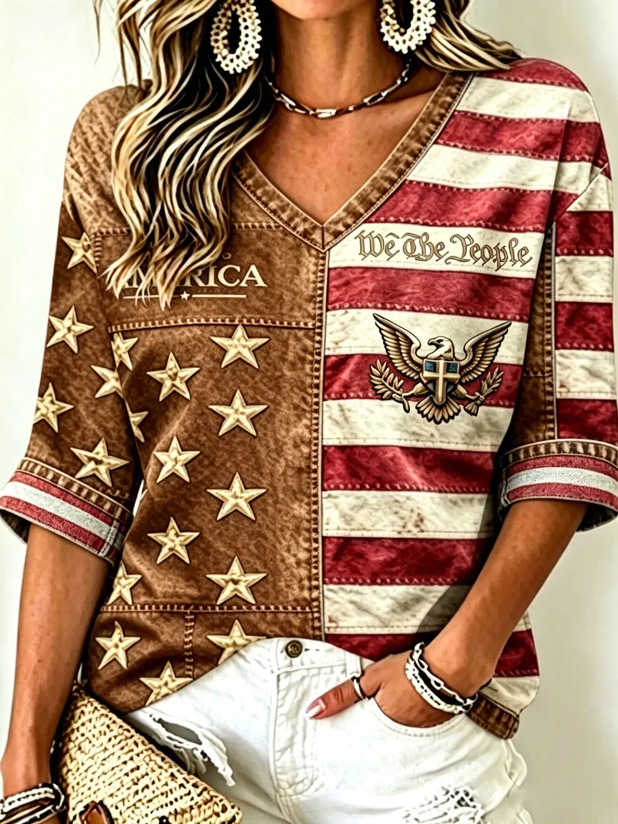 Women's 250Th Anniversary National Faith Print Shirt