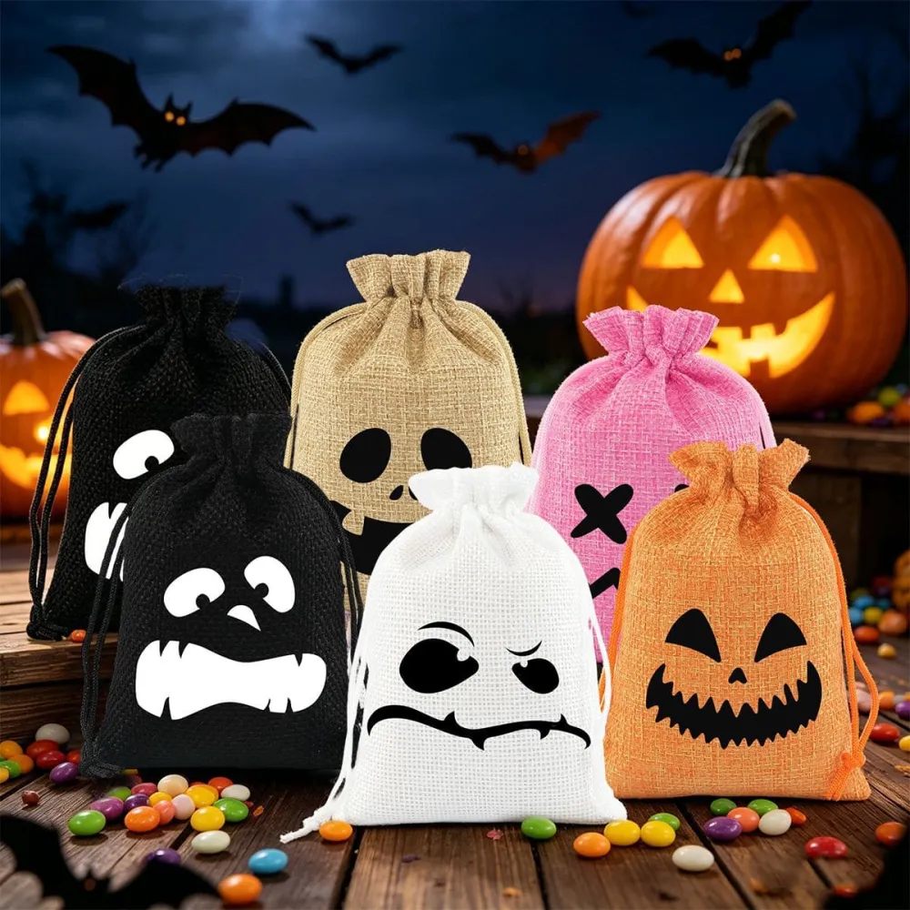 5Pcs Halloween Funny Ghost Snack And Candy Storage Bag