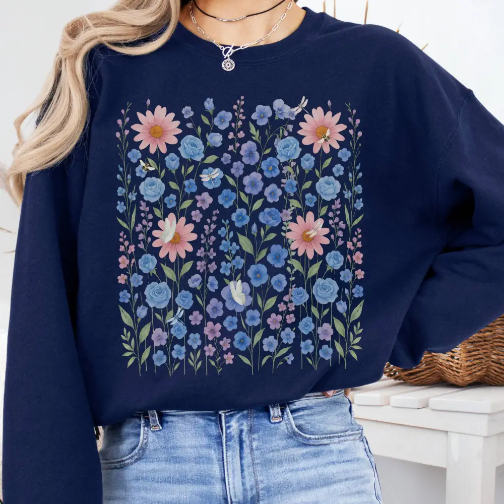 Blue Wildflower Sweatshirt