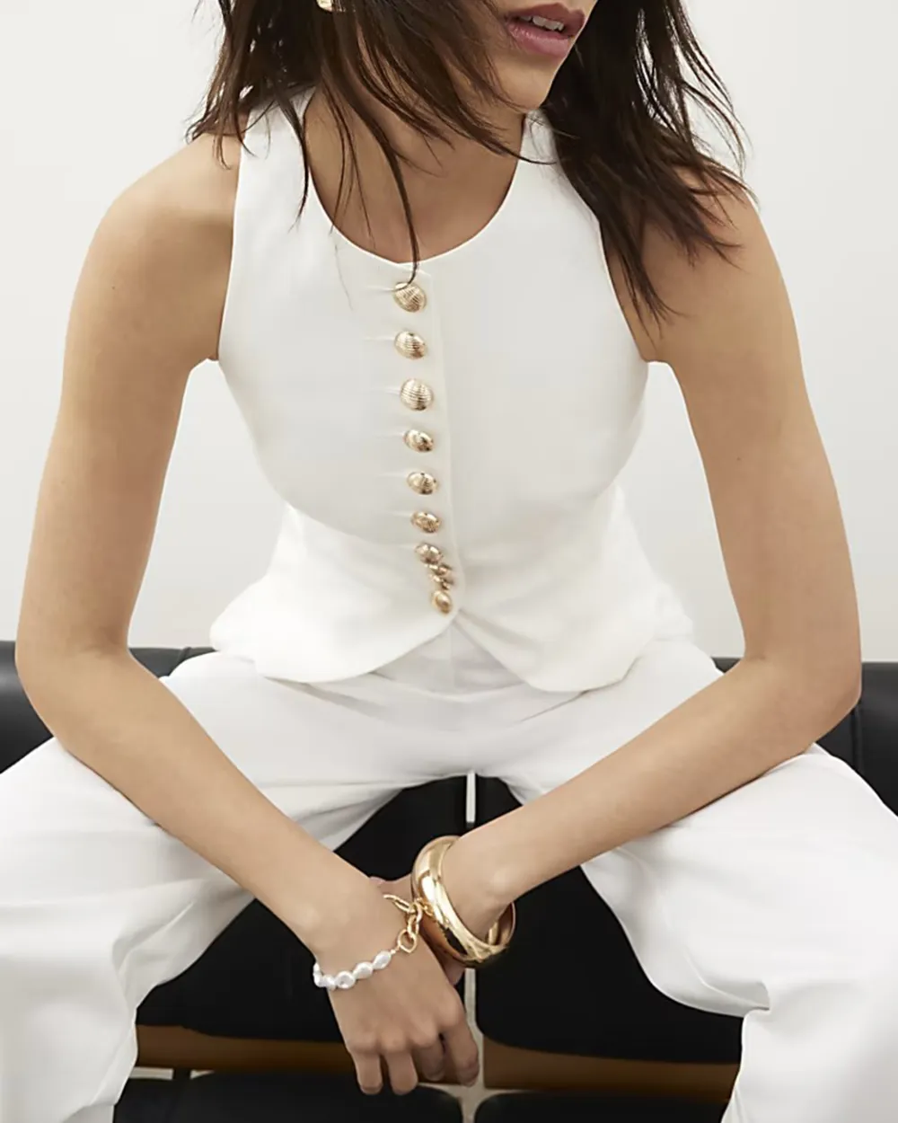 Cotton Multi-Breasted Sleeveless Halter Tops
