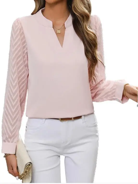 V-Neck Chiffon Sleeve Blouse