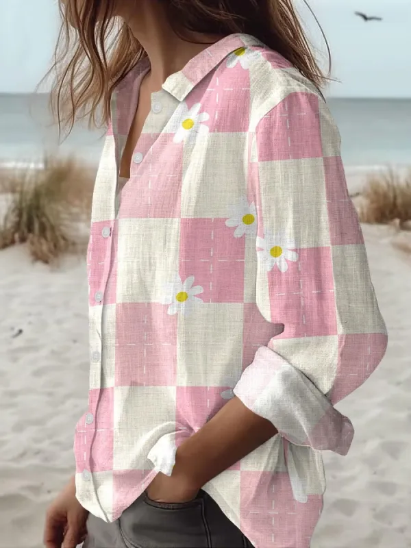 Plaid and Flower Shirt