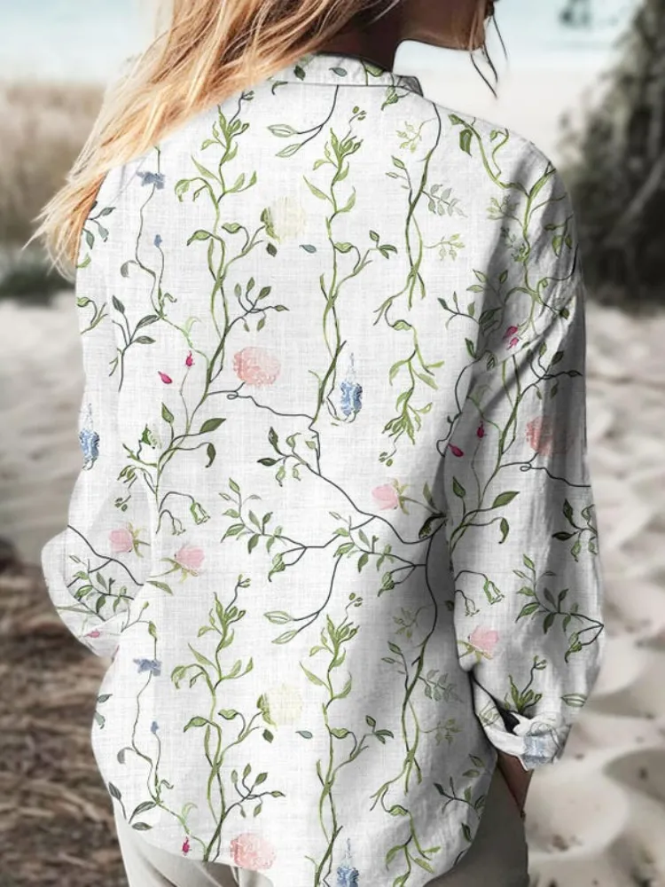Pastel Vine Pattern Shirt