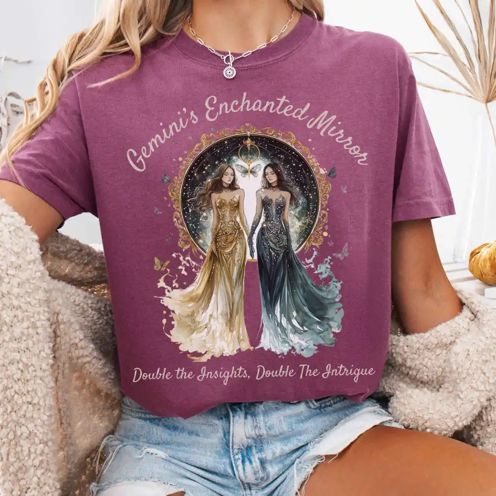 Gemini's Enchanted Mirror Zodiac Shirt