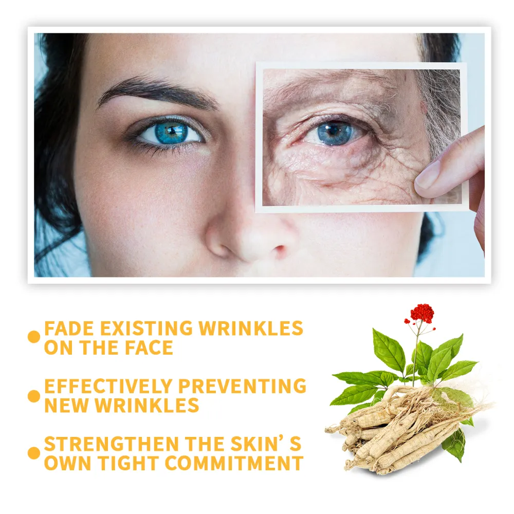Ginseng essence liquid, facial skin moisturizing, fine and elastic skin care essence liquid for the corners of the eyes.